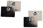 Metallic mounting brackets w/removable adhesive strips for non-metallic surfaces